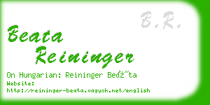 beata reininger business card